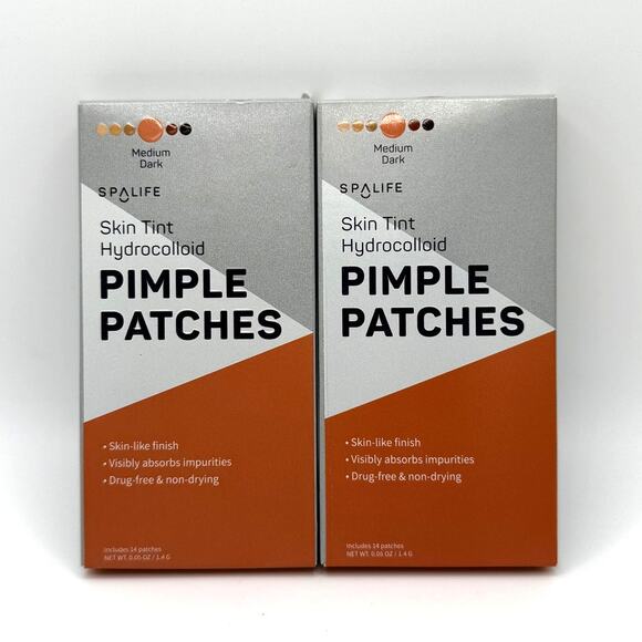 Set of 2 Spalife Skin Tint Hydrocolloid Pimple Patches Dark Shade 14 Ct Ea Box - Picture 1 of 4